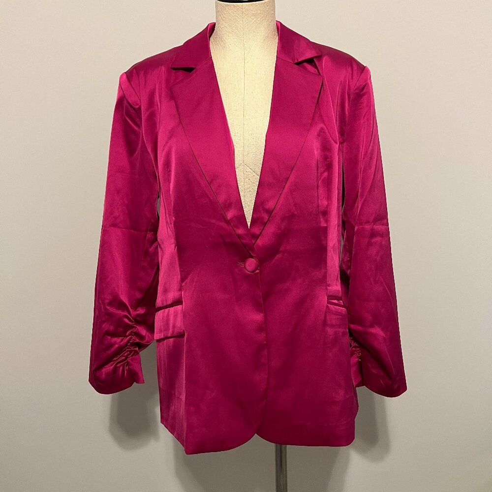 FATE - Fuchsia Satin-like Women's Blazer